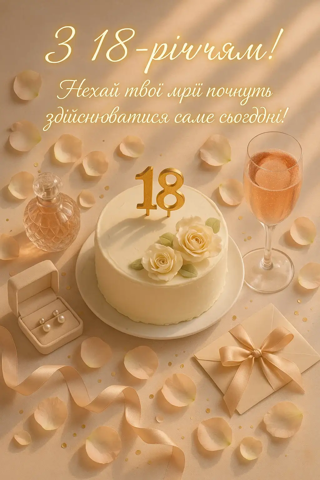 Привітання з 18-річчям дівчині