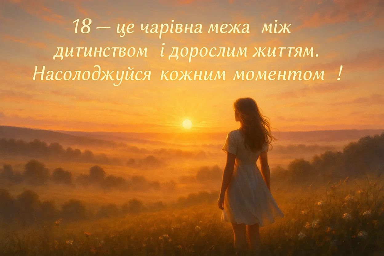 Привітання з 18-річчям дівчині
