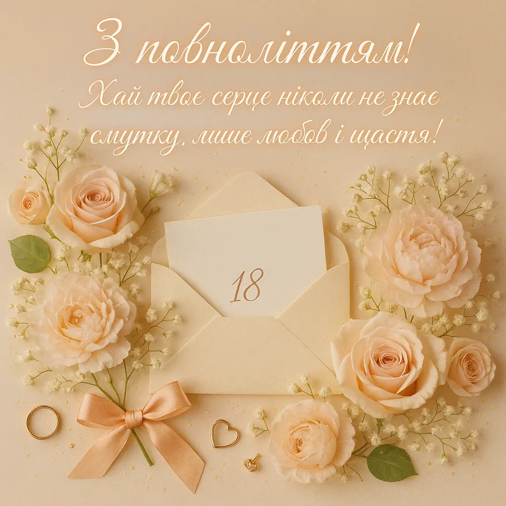 Привітання з 18-річчям дівчині