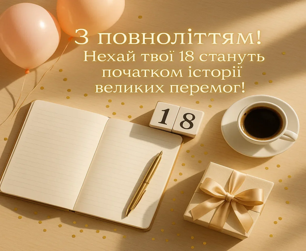 Привітання з 18-річчям дівчині