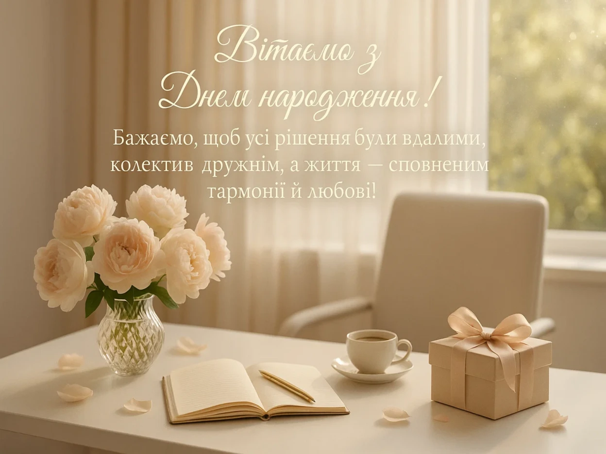 Привітання з днем народження керівника жінку