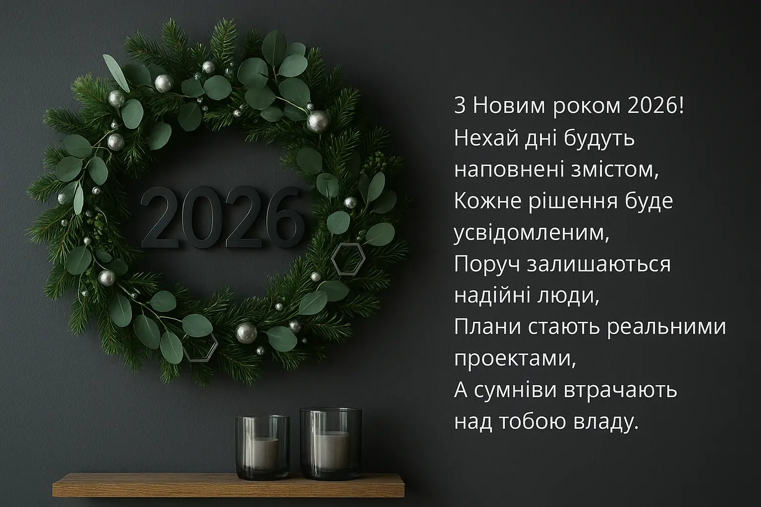 Привітання з Новим роком 2026 сучасні