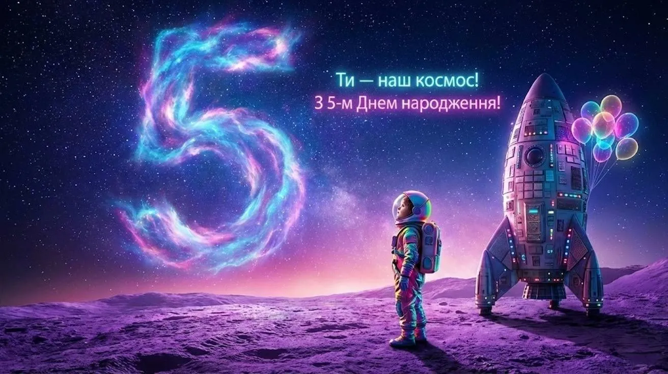 Привітання на 5 років з днем народження