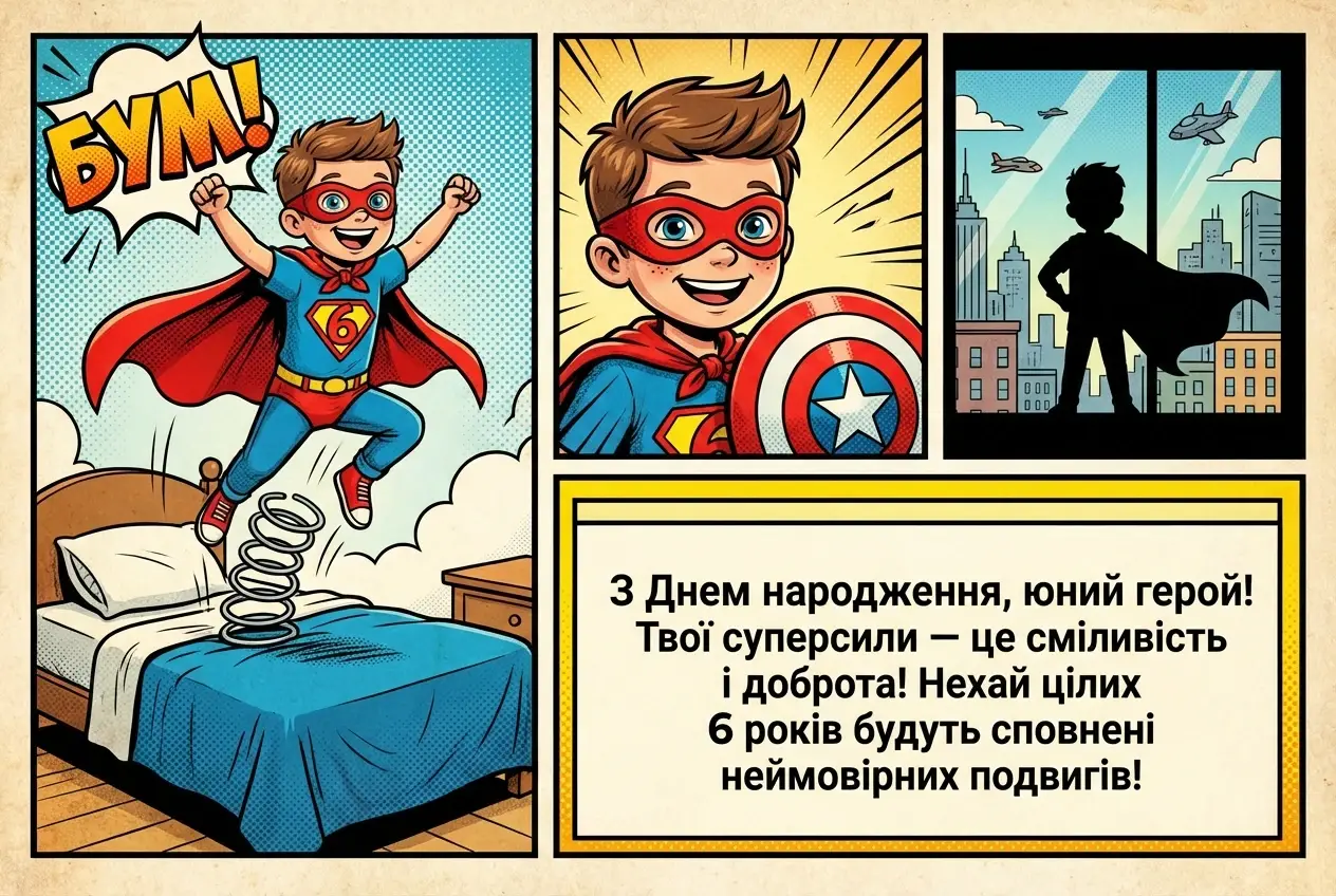 з днем народження хлопчику 6 років
