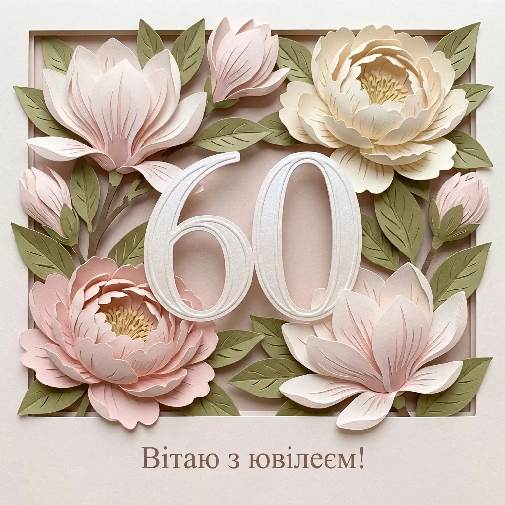 привітання жінці 60 річчям вітальна листівка з ювілеєм 60 років