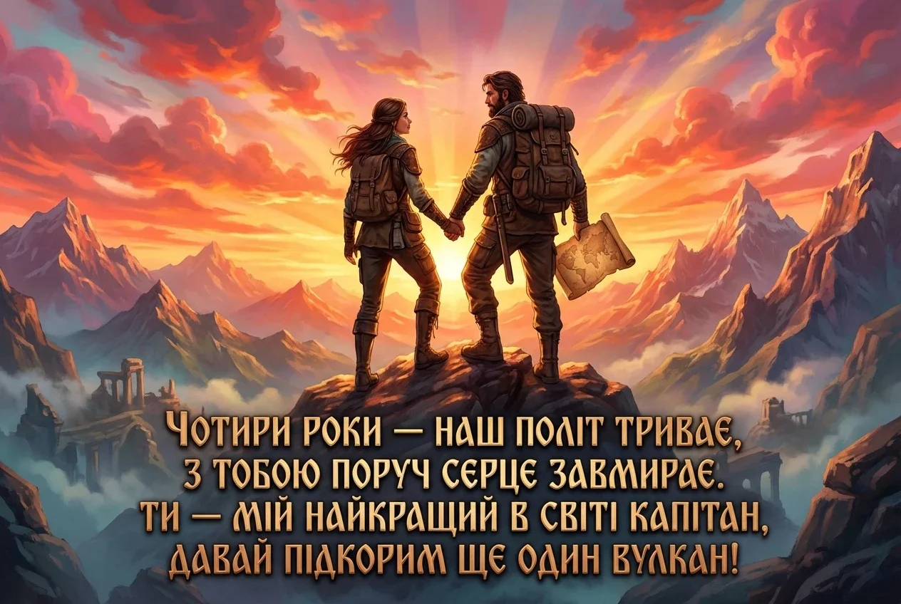 4 роки весілля привітання чоловіку