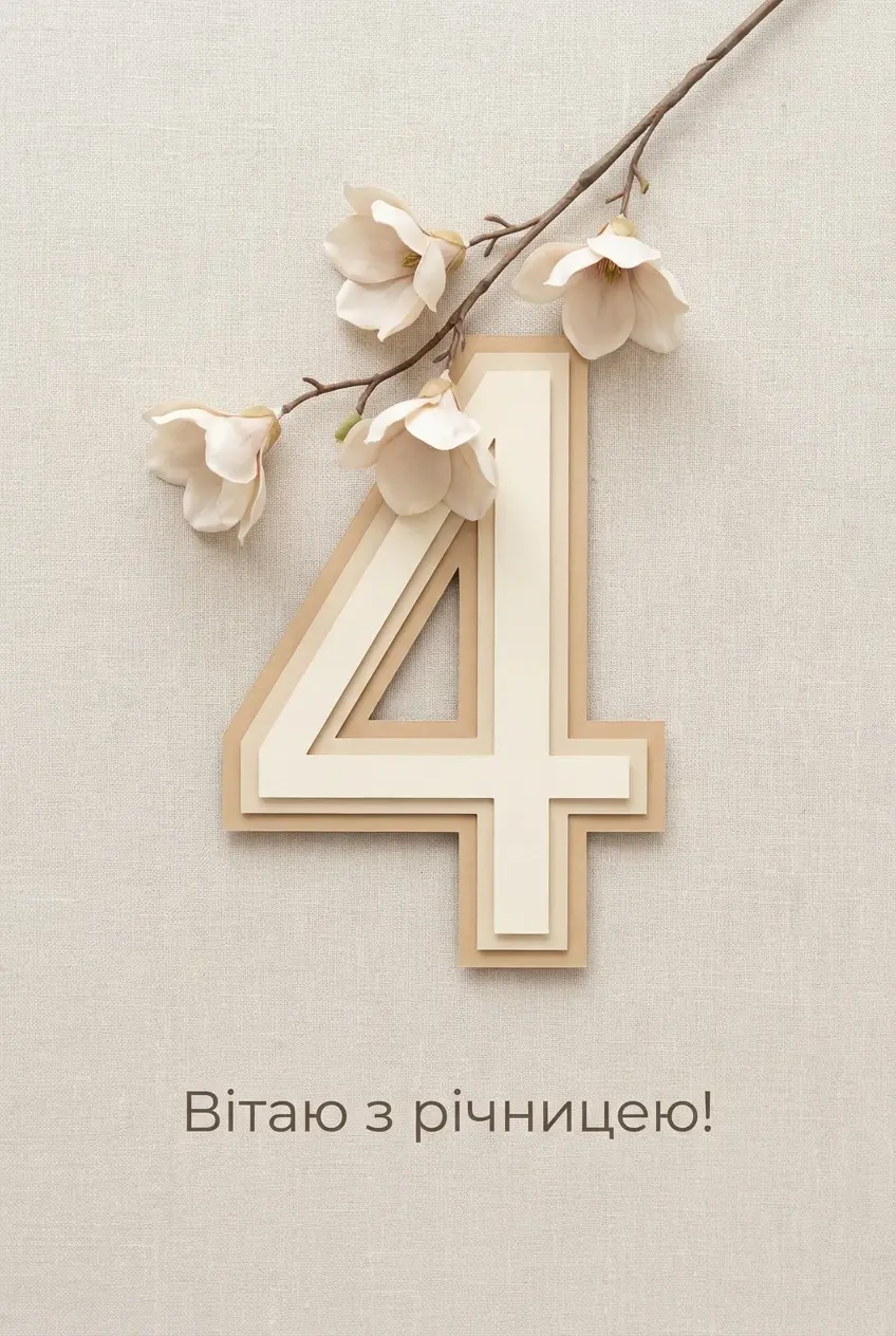 4 роки весілля привітання чоловіку