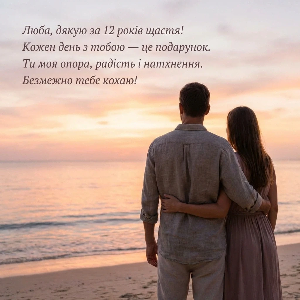 12 років весілля привітання дружини
