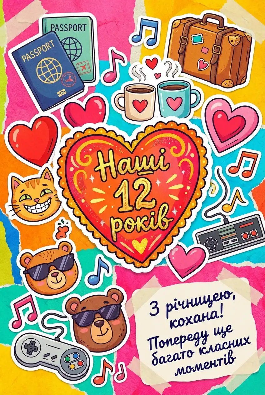 12 років весілля привітання дружини