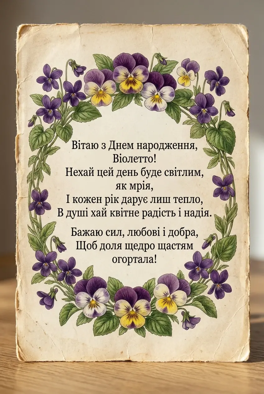 з днем народження віолетта