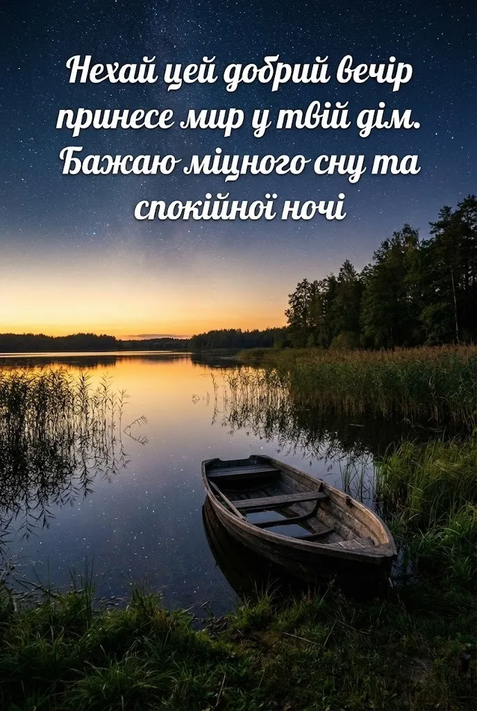 Доброго вечора та спокійної ночі: найкращі картинки та душевні побажання