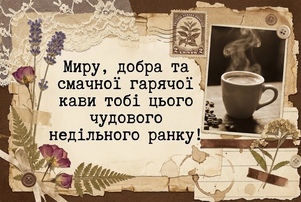 Доброго недільного ранку картинки та душевні листівки для гарного настрою