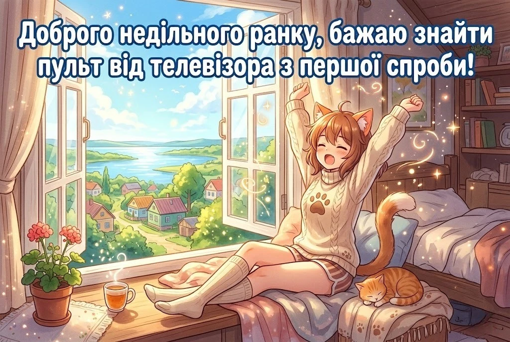 Доброго недільного ранку: картинки українською для найкращого вихідного