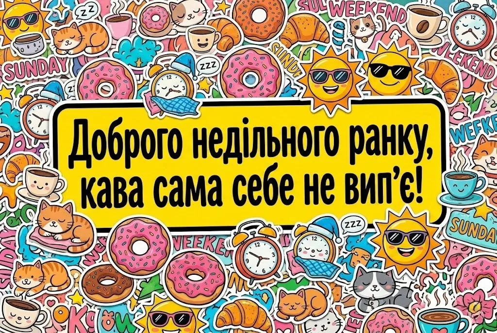 Доброго недільного ранку: картинки українською для найкращого вихідного