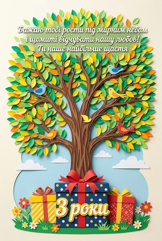 Найкращі побажання для хлопчика на триріччя
