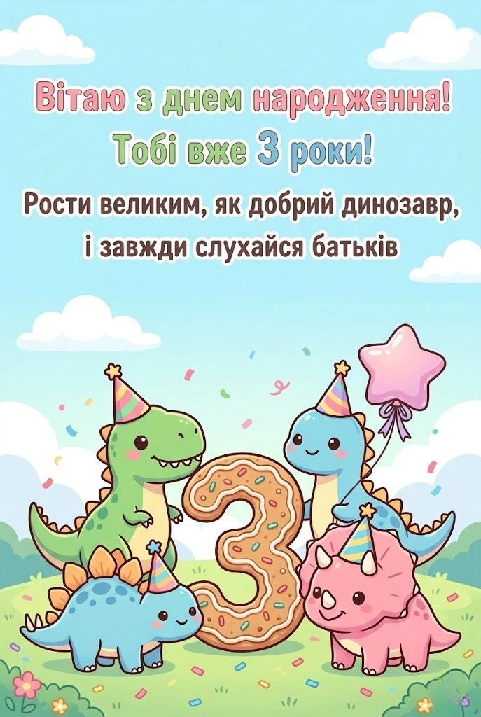 Найкращі побажання для хлопчика на триріччя