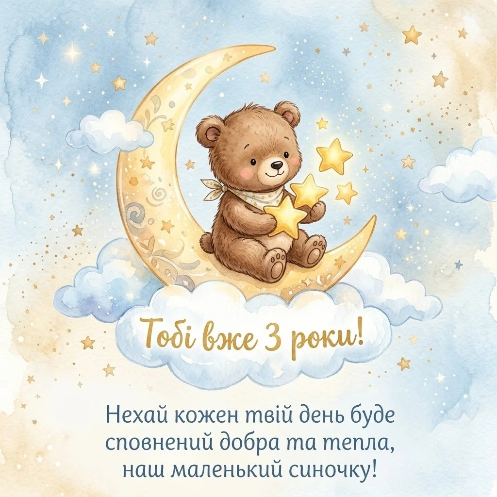 Найкращі побажання для хлопчика на триріччя