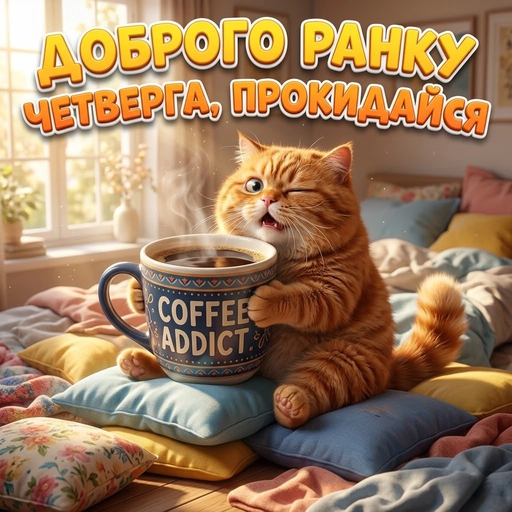 Доброго ранку четверга: прикольні картинки та щирі побажання для гарного настрою