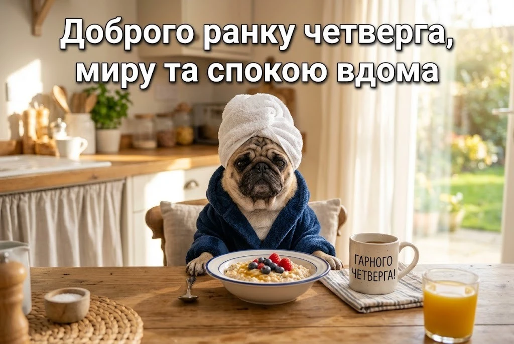 Доброго ранку четверга: прикольні картинки та щирі побажання для гарного настрою