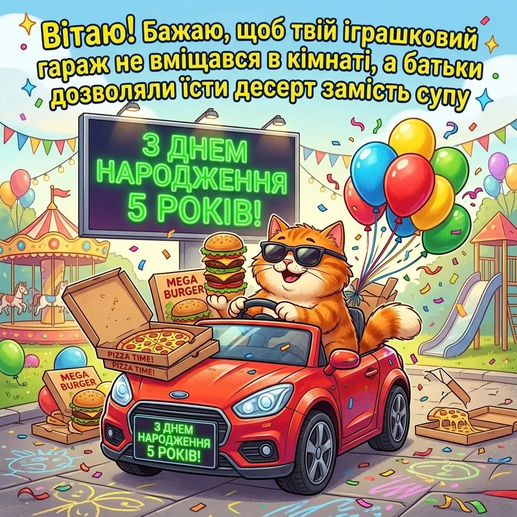 Найкращі привітання та картинки з днем народження хлопчику на 5 років