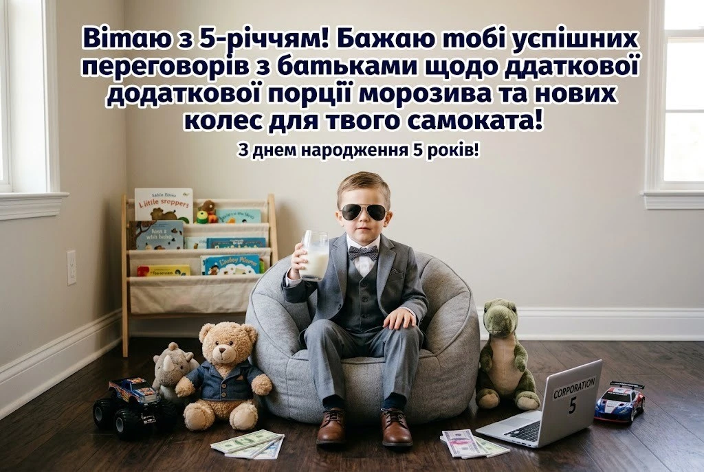 Найкращі привітання та картинки з днем народження хлопчику на 5 років