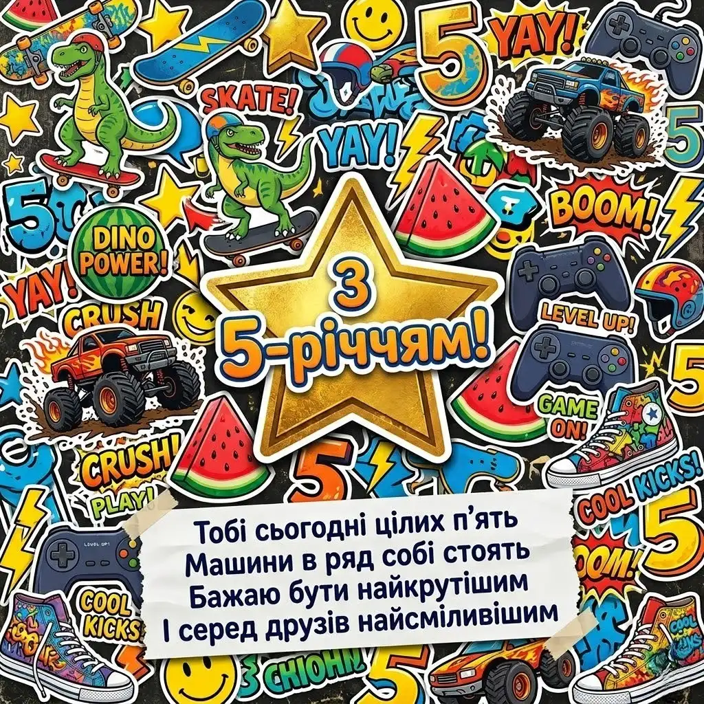 Найкращі привітання та картинки з днем народження хлопчику на 5 років