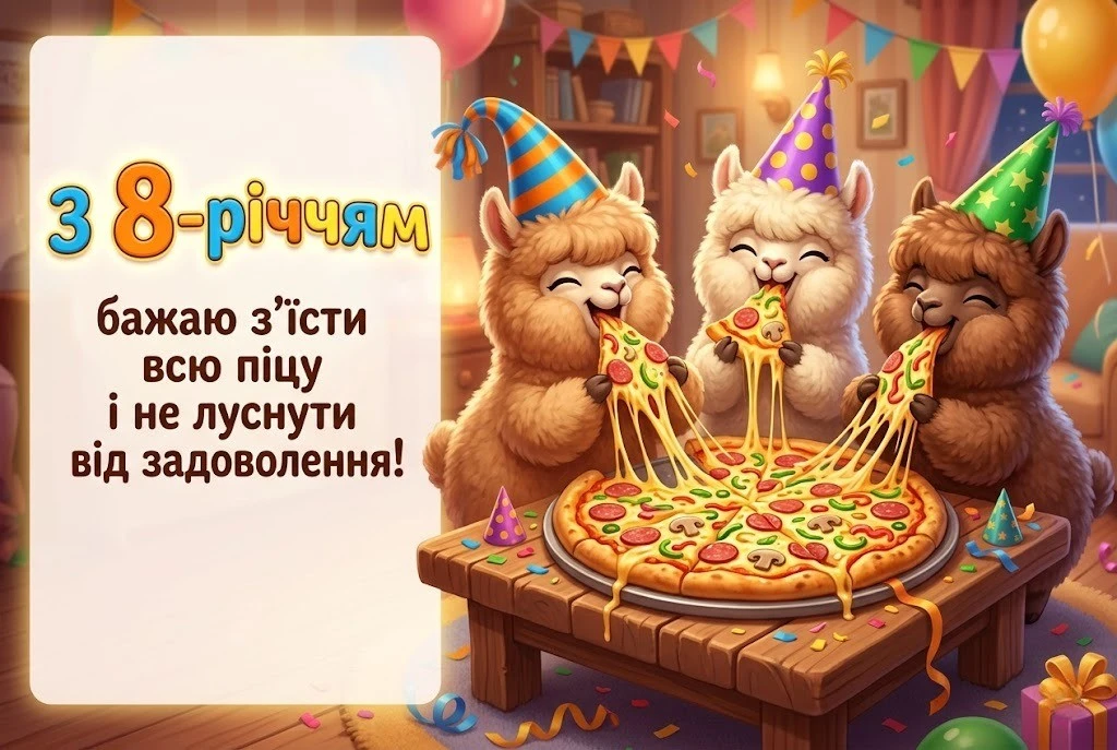 Вітальні картинки на 8 років: особливі слова для хлопчиків та дівчаток