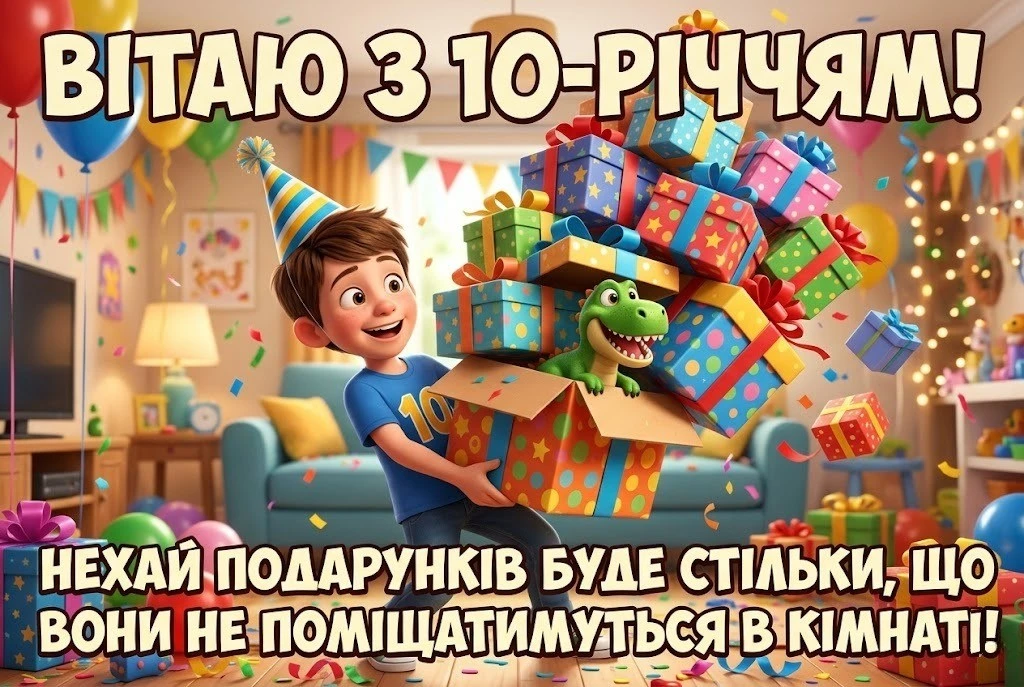 Оригінальні привітання з 10-річчям для сина, брата та онука