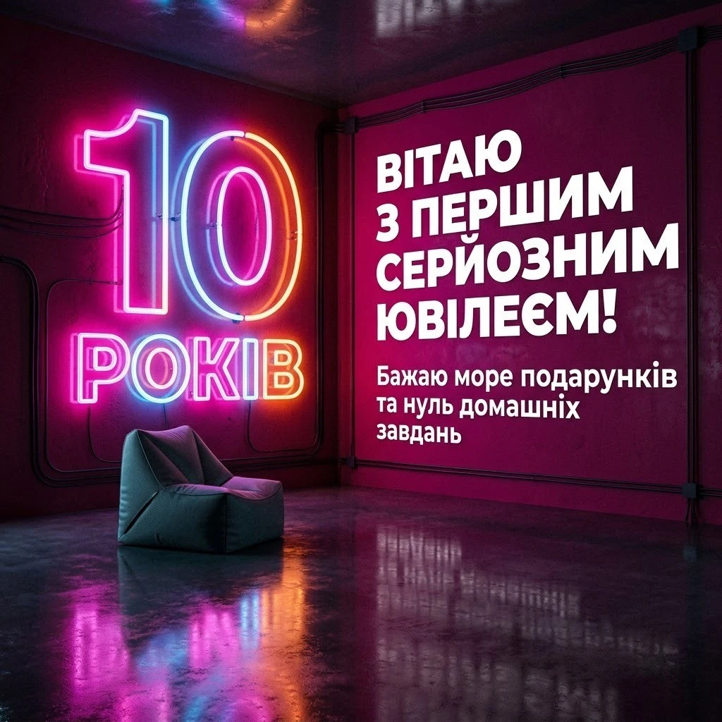 10 років — особлива дата: яскраві листівки та побажання для юної леді