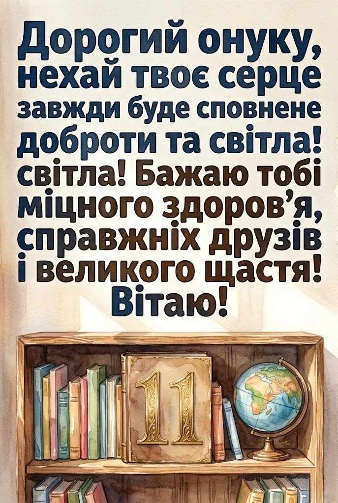 Найкращі вітання для онука з одинадцятиріччям: щирі та надихаючі слова