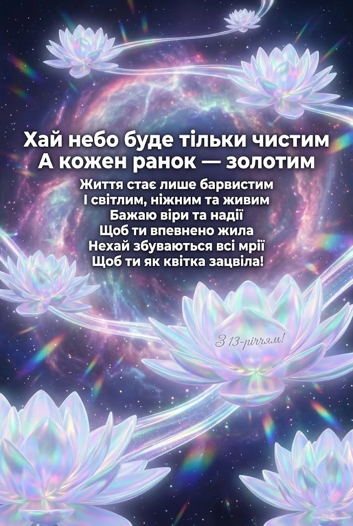 13 років — особливе свято: привітання для юної леді на будь-який смак