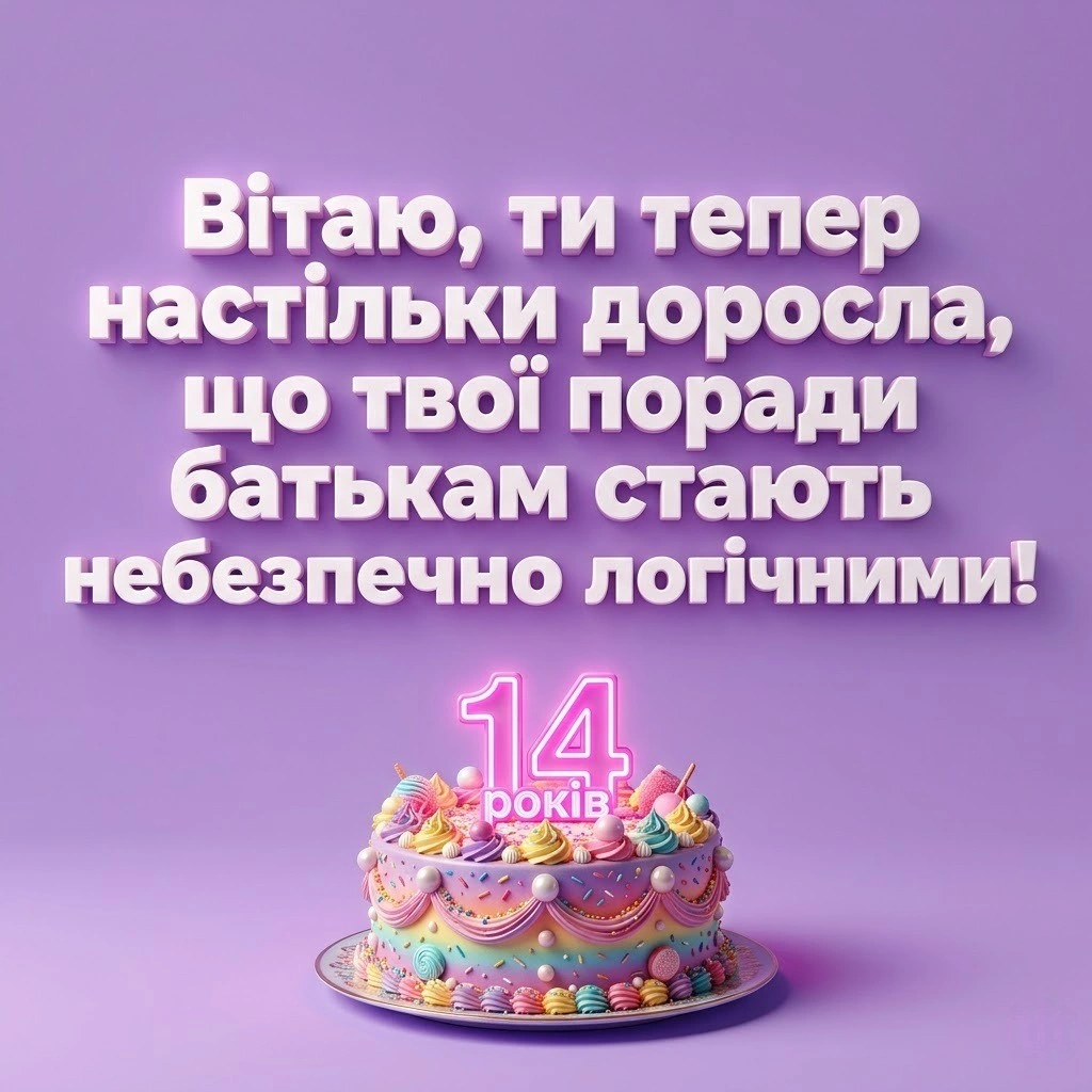 Вітання з 14-річчям дівчинці: від батьків, друзів та рідних