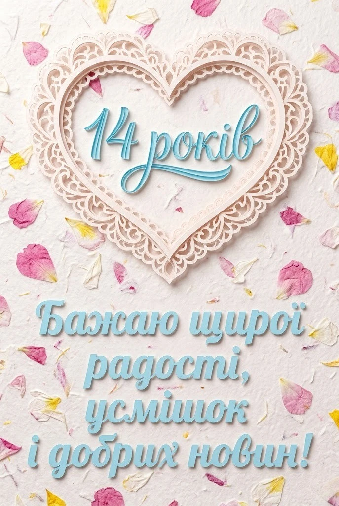Вітання з 14-річчям дівчинці: від батьків, друзів та рідних