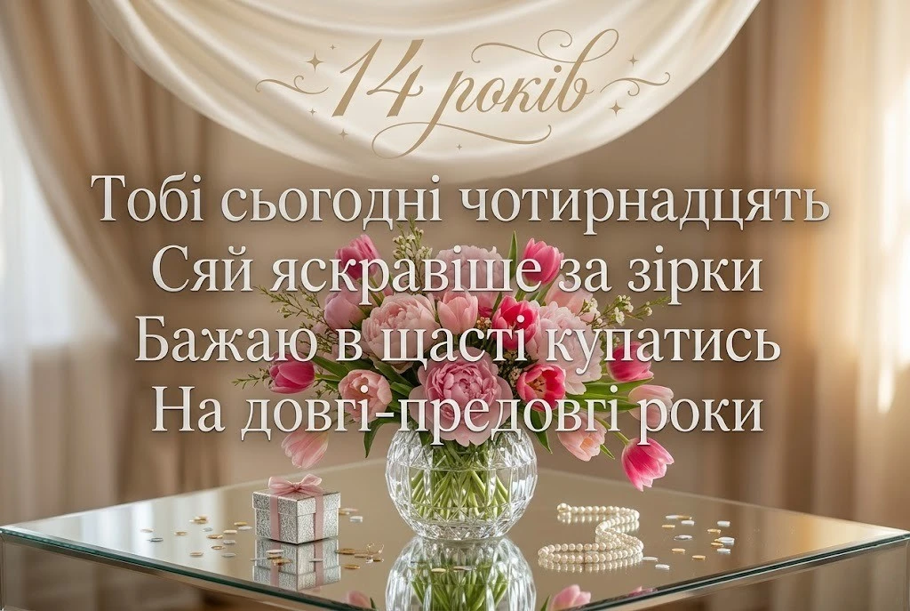 Вітання з 14-річчям дівчинці: від батьків, друзів та рідних