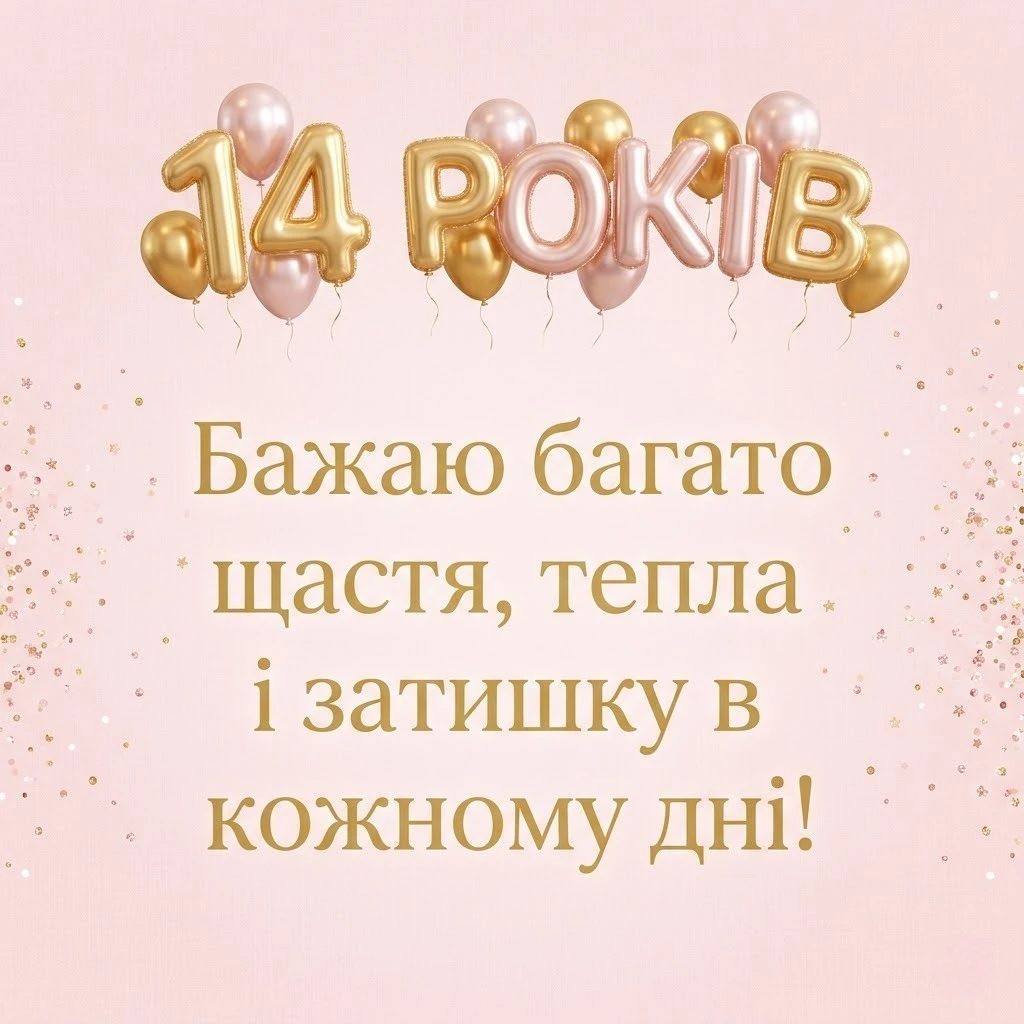 Вітання з 14-річчям дівчинці: від батьків, друзів та рідних