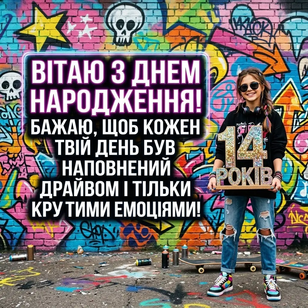 Вітання з 14-річчям дівчинці: від батьків, друзів та рідних