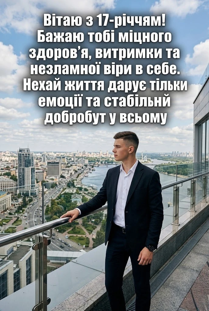 Оригінальні привітання з днем народження для хлопця у 17 років
