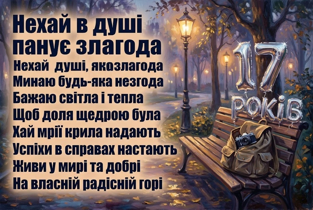 Оригінальні привітання з днем народження для хлопця у 17 років