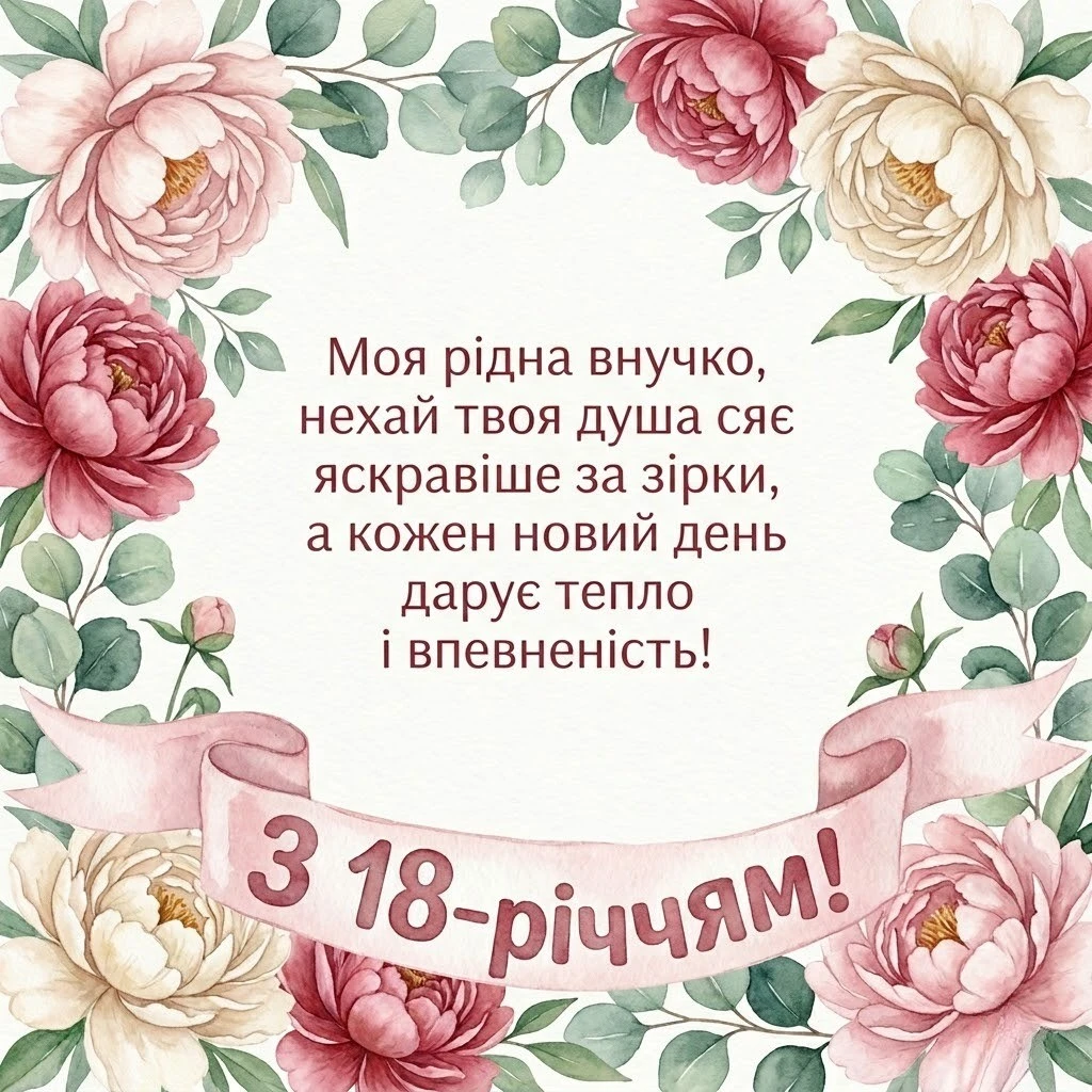 Оригінальні та класичні привітання для внучки на 18 років