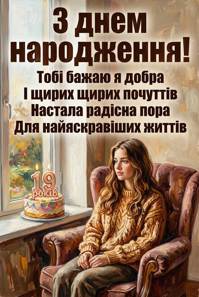 19 років — час розквіту: найтепліші вітання для доньки, сестри та подруги