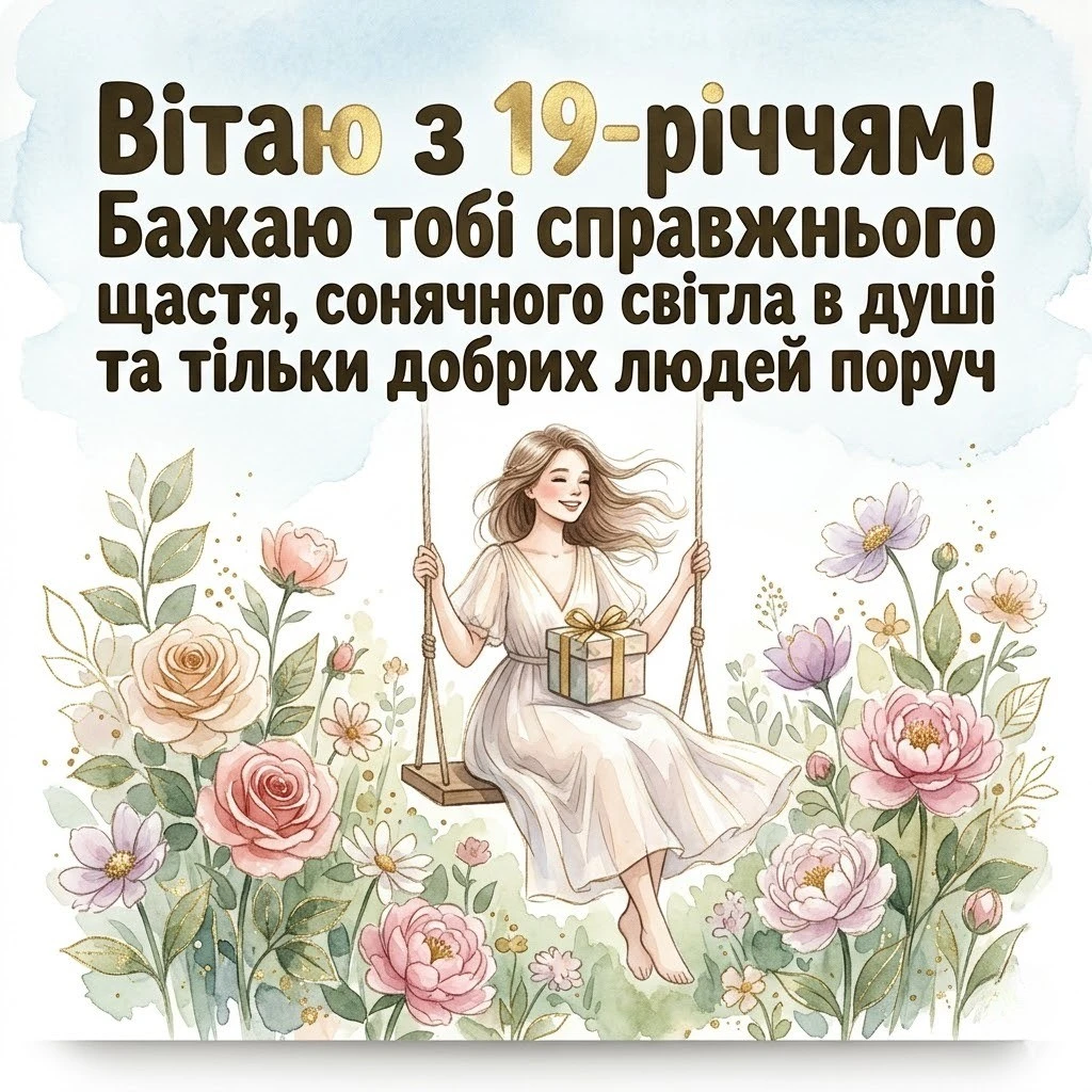 19 років — час розквіту: найтепліші вітання для доньки, сестри та подруги