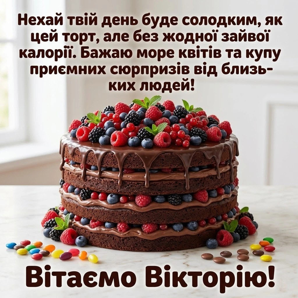 Вікторія — це перемога! Найкращі вітання з днем народження у картинках