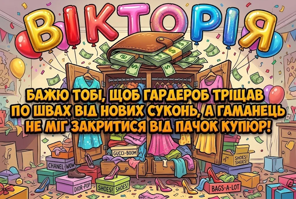 Вікторія — це перемога! Найкращі вітання з днем народження у картинках
