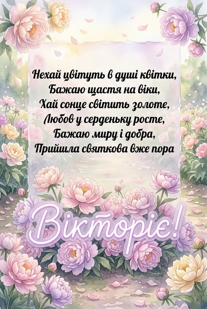 Вікторія — це перемога! Найкращі вітання з днем народження у картинках
