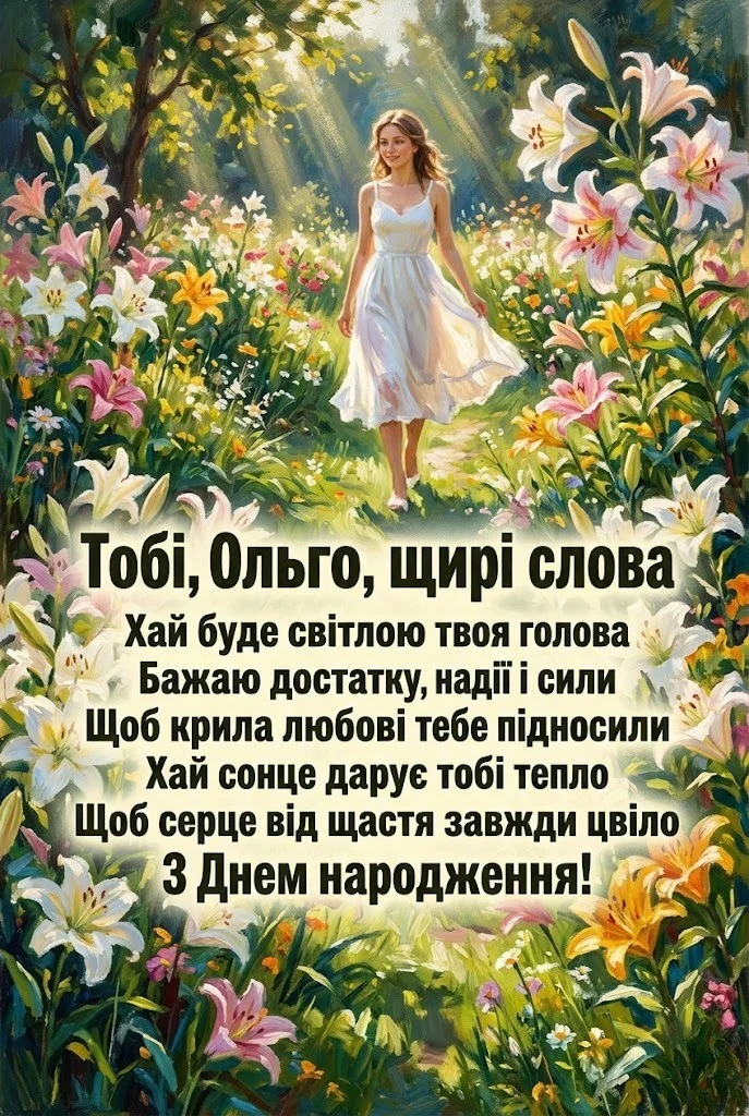 Оригінальні привітання для Ольги: вірші, проза та короткі побажання