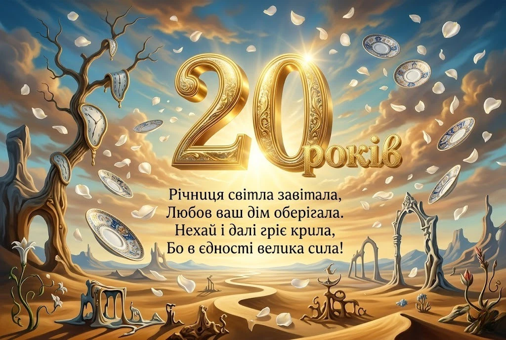 Порцелянове весілля: 20 років кохання у щирих привітаннях для пари