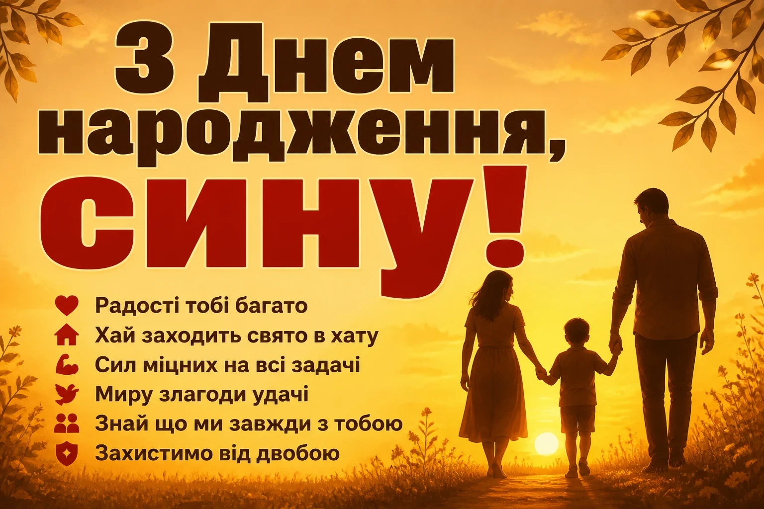 зворушливі привітання з днем народження сину від мами і тата