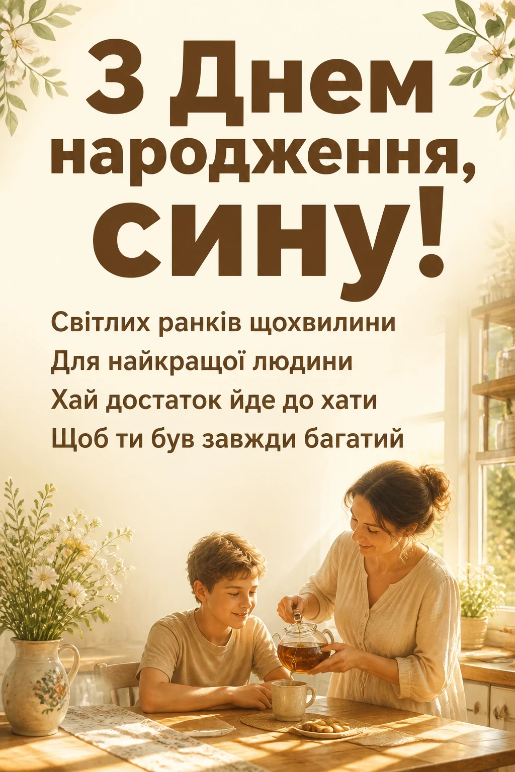 зворушливі привітання з днем народження сину від мами і тата