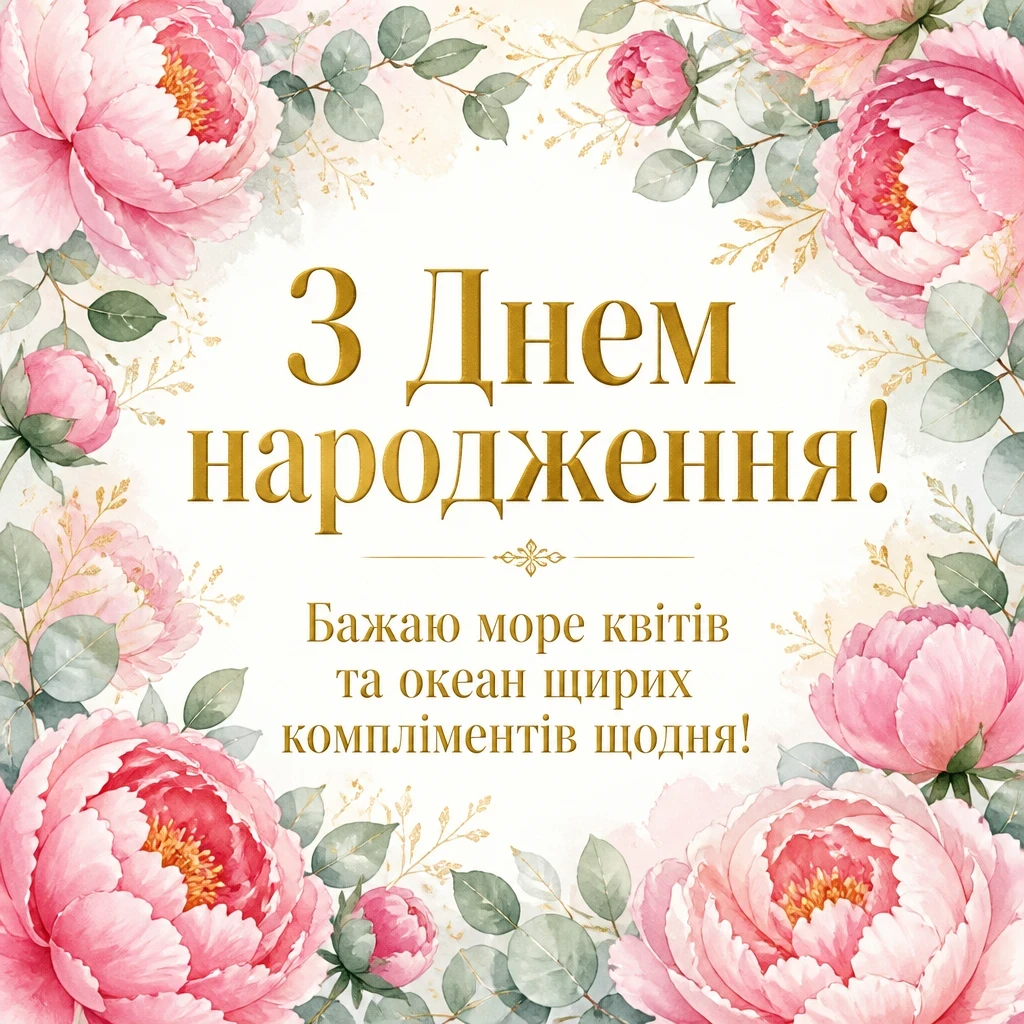 привітання з днем народження своїми словами короткі жінці