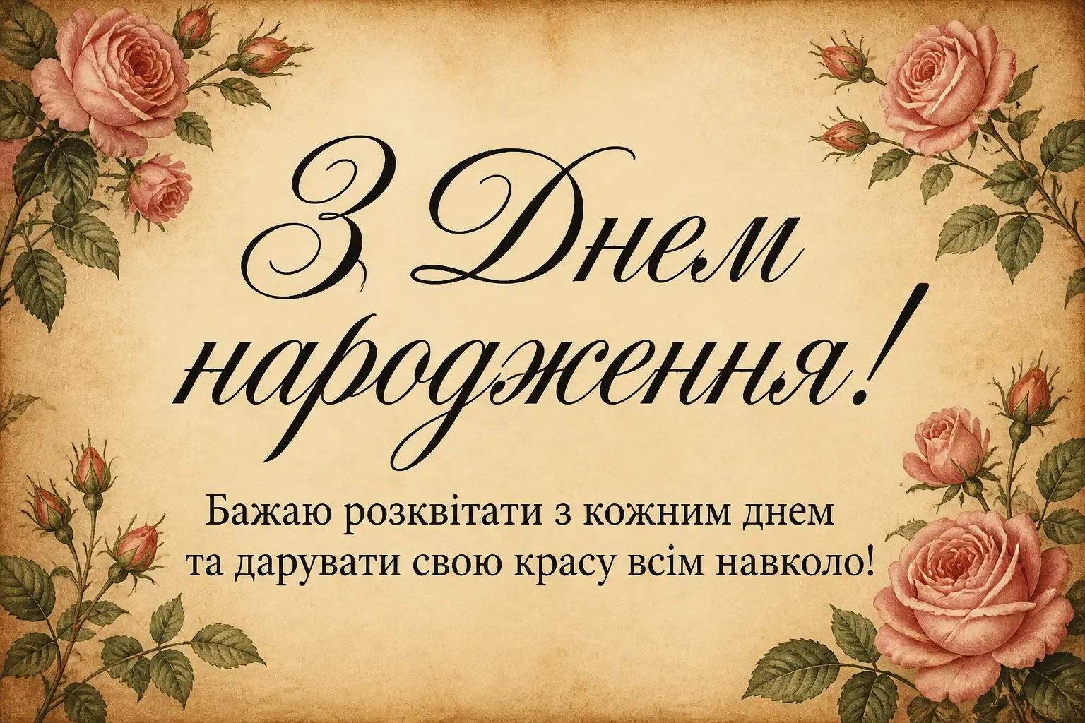 привітання з днем народження своїми словами короткі жінці